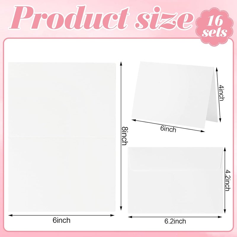 Xnewtwo 16 Sets Blank Watercolor Cards with Envelopes,140 lb/300 GSM Watercolor Paper Card 4x6 Inch Blank Foldable Postcards for Greetings, Weddings, Thank You Cards - Image 2